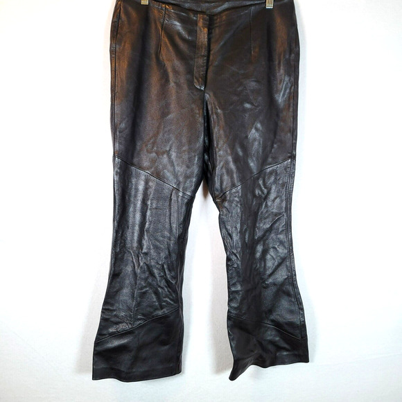 Wilsons Leather Pants - Wilsons Leather Womens Pelle Studio Cropped Pants Size 12 Black Rock Moto Grunge